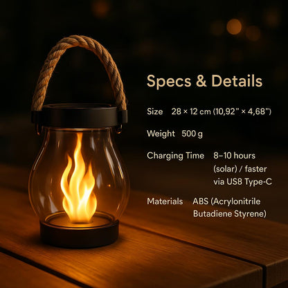 SolarGlow™ – Solar lantern with real flame effect