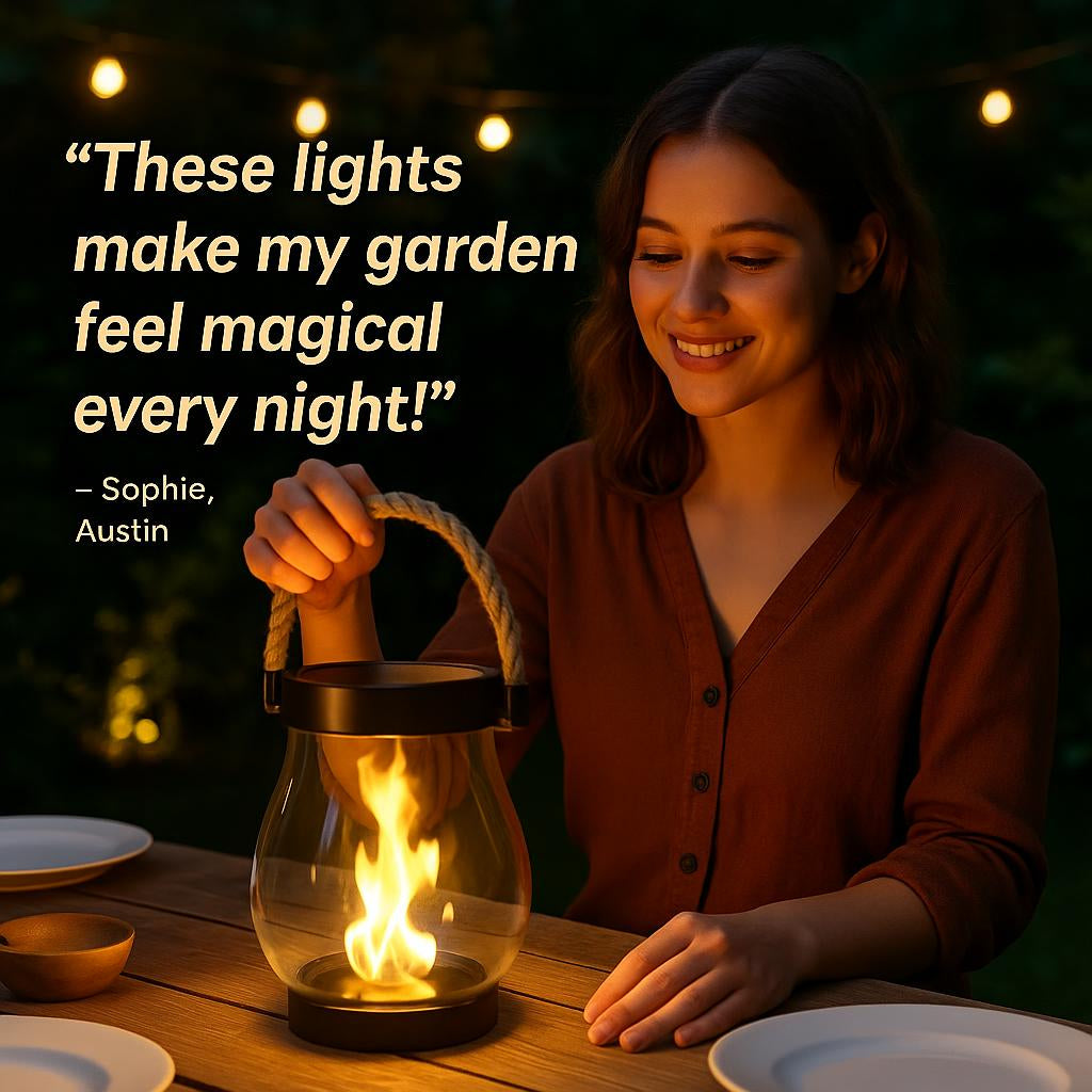 SolarGlow™ – Solar lantern with real flame effect